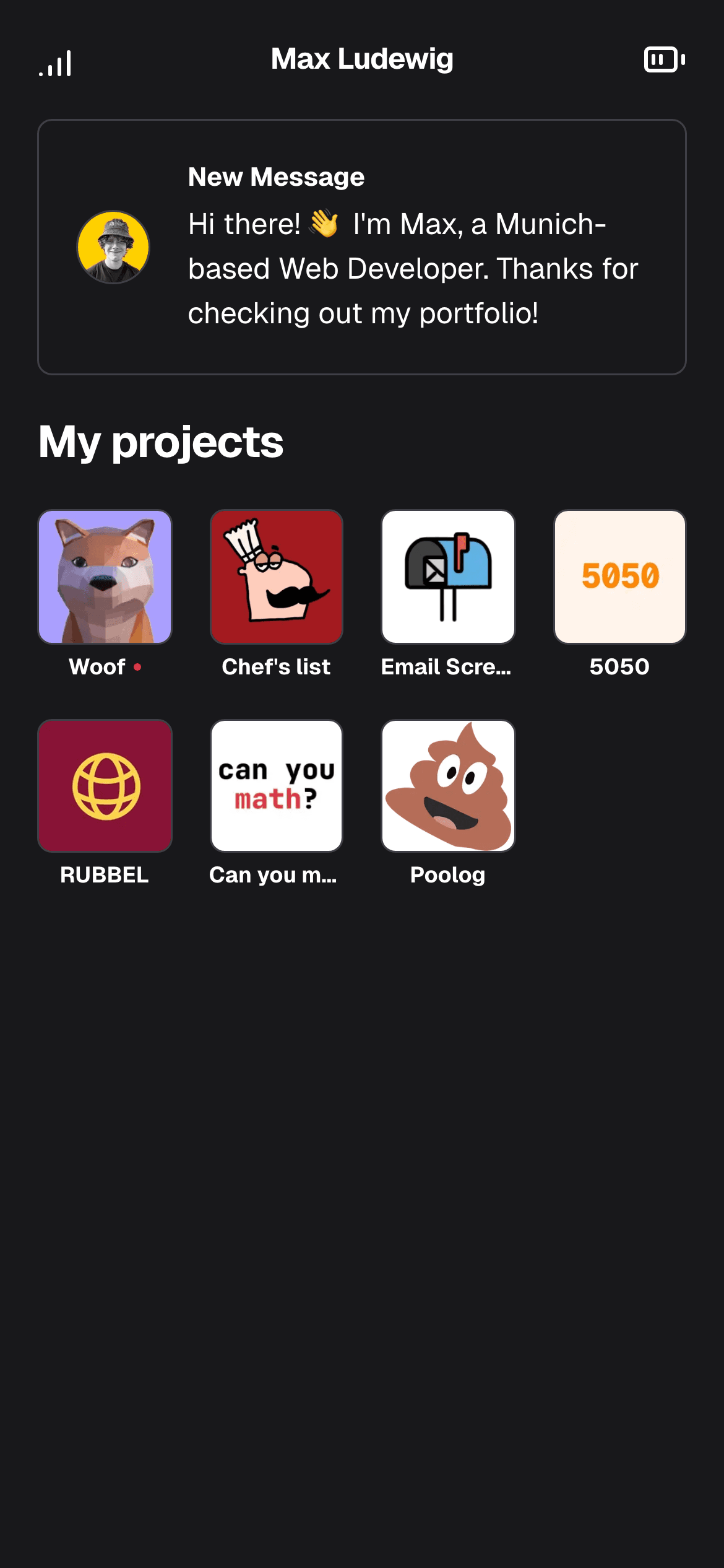 Portfolio screenshot
