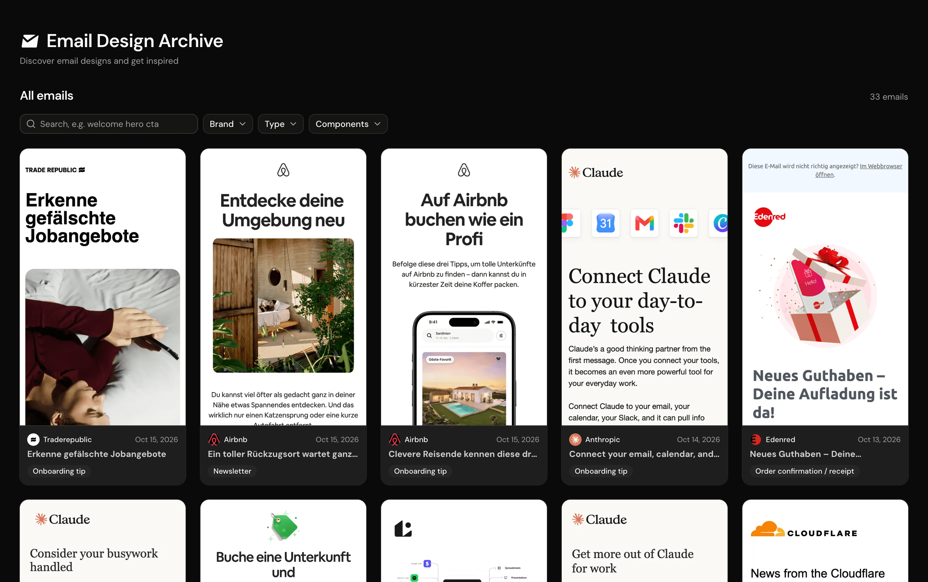 Email Design Archive screenshot