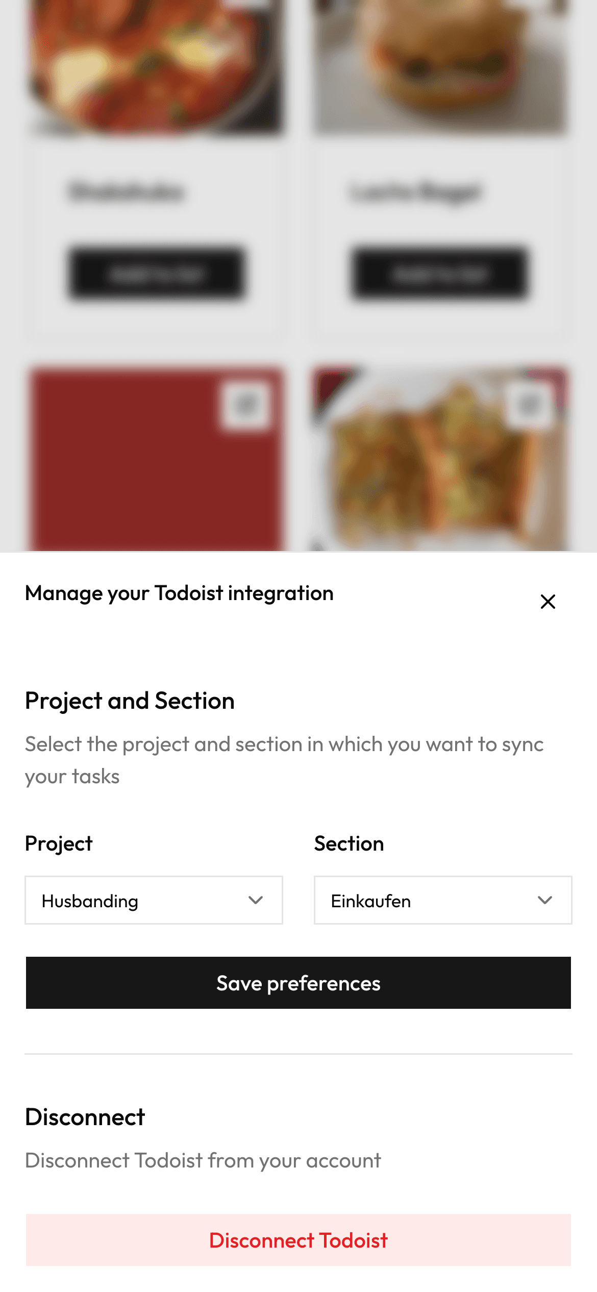 Chef's list screenshot