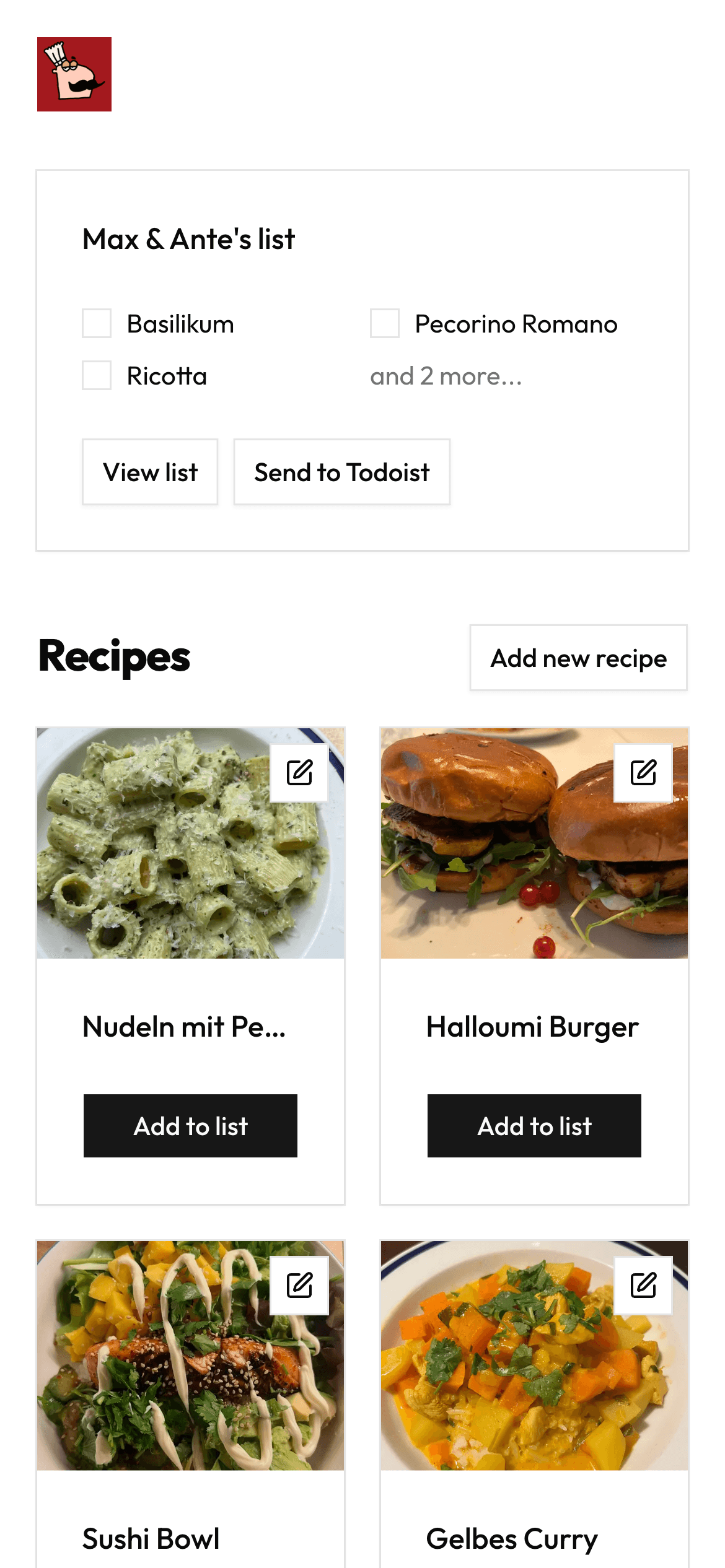 Chef's list